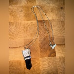 Vince Camuto Silver and Black Pendant Necklace